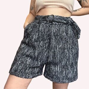 Free People Black and White High Waist Shorts